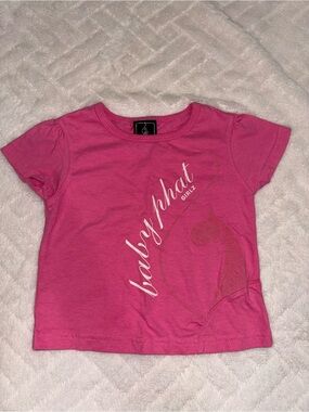 🐰 Baby Phat Girls Hot Pink Short Sleeve Tee with Script Logo